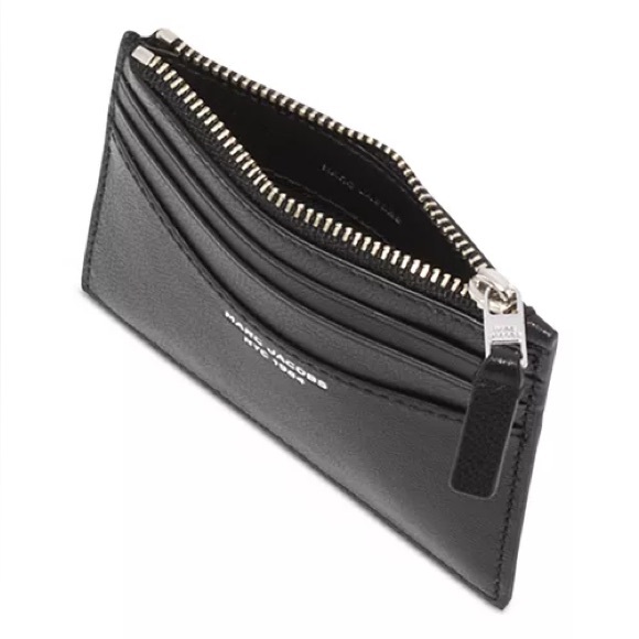 New Marc Jacobs Black Card Case wallet with zipper - Picture 2 of 4
